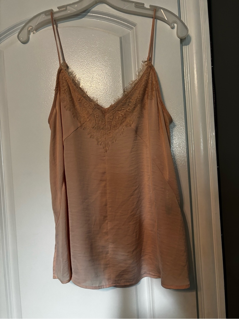 Express Women's Lace-Trim Blush Pink Cami Tank Top Medium
